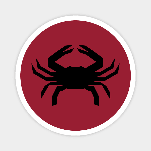 Radioactive Crab Logo Black on Red Magnet by IORS
